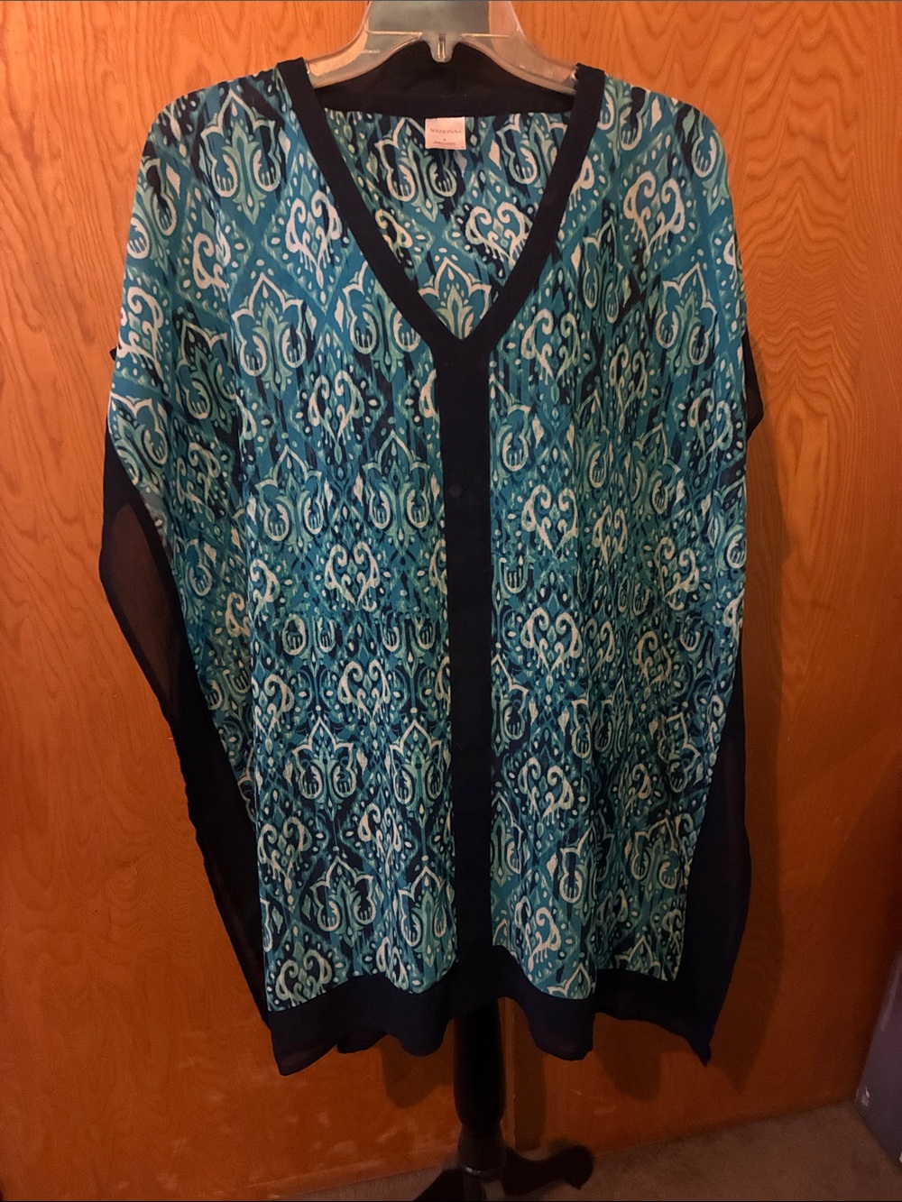 🎉SALE🎉Beautiful Merona Teal and Navy Printed Swim Coverup